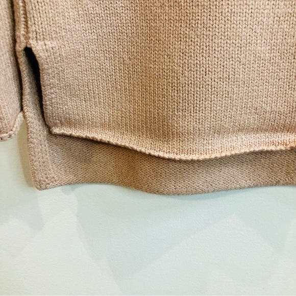 WILFRED SZ S 100% Merino Wool Blush Ribbed Detail Boat  Neck Sweater Hi Low Hem - Picture 2 of 11